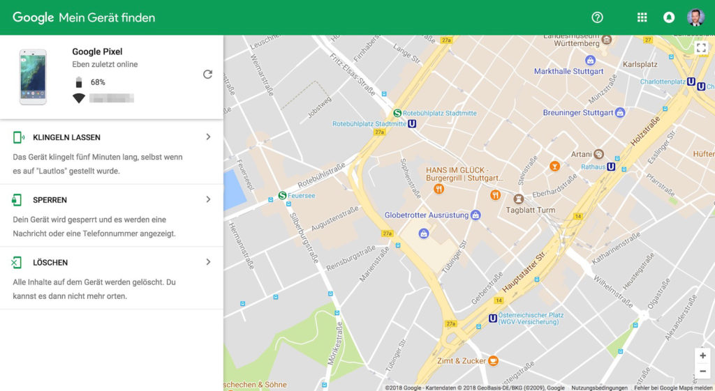 Google Mein Gerät finden