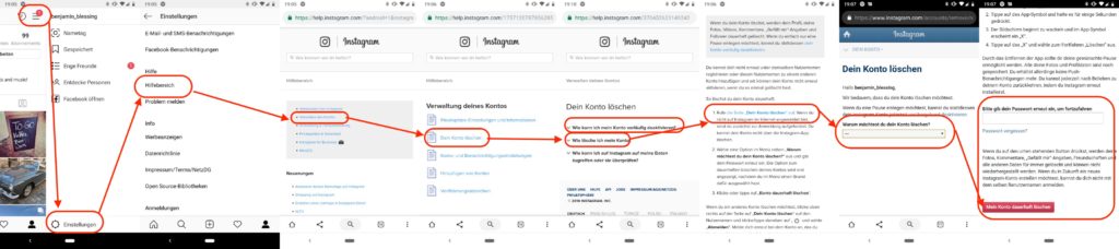 Instagram Account löschen