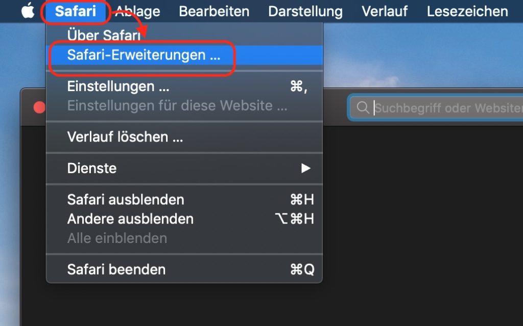 Safari Erweiterungen installieren