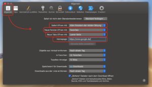 Safari Startseite ändern
