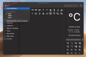 macOS Sonderzeichen und Symbole auf dem Mac verwenden