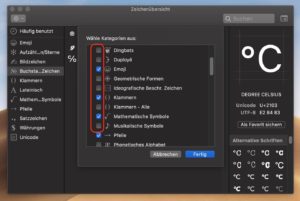 macOS Sonderzeichen und Symbole auf dem Mac verwenden