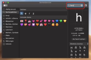 macOS Sonderzeichen und Symbole auf dem Mac verwenden