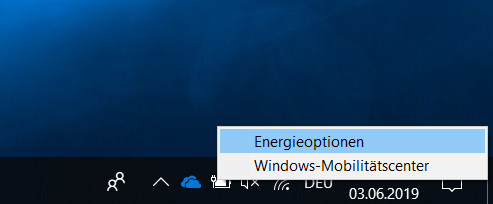 Windows 10 Energieoptionen öffnen