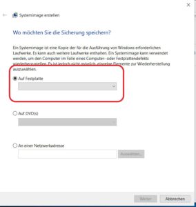 Windows 10 Sicherungskopie speichern