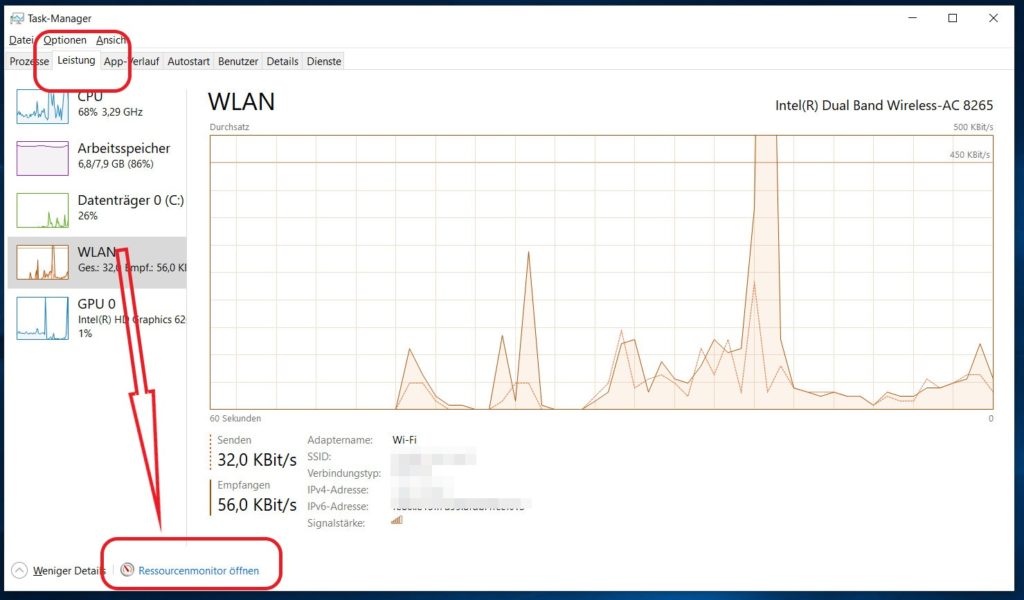 Windows 10 Ressourcenmonitor öffnen