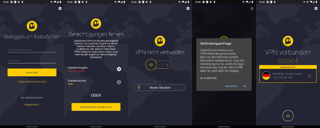 CyberGhost für Android einrichten